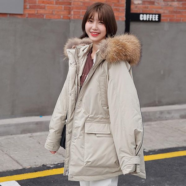 women's down & parkas janveny winter women jacket loose oversize feather puffer coat large natural raccoon fur hooded 90% duck parka ou, Black
women's down & parkas janveny winter women jacket loose oversize feather puffer coat large natural raccoon fur hooded 90% duck parka ou, Black