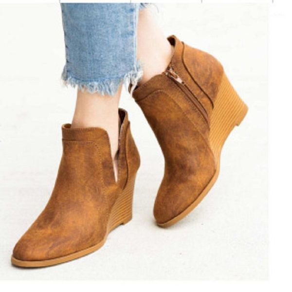 women booties autumn winter wedges high heels ankle boots botas mujer pu leather vintage ladies shoes platform boots1, Black
women booties autumn winter wedges high heels ankle boots botas mujer pu leather vintage ladies shoes platform boots1, Black