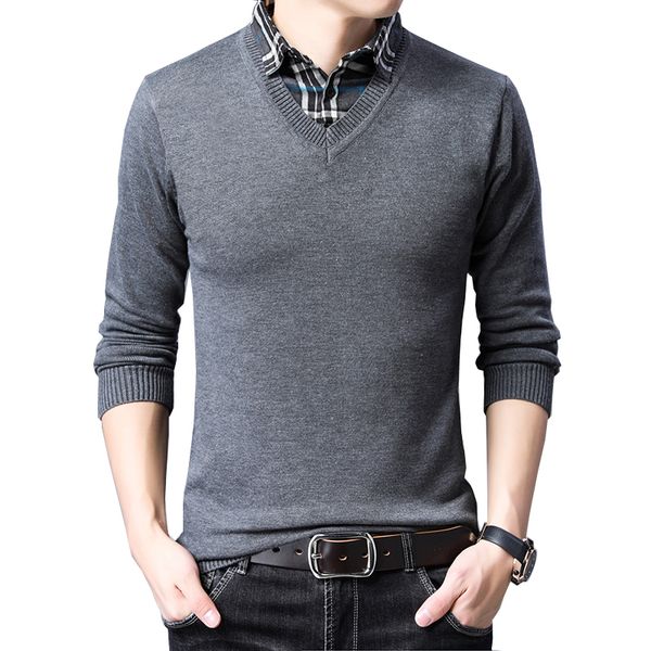 browon sweater mens knitwear autumn fashion slim sweaters fake two-piece turn-down sweater shirt collar clothes plus size -xxxl 201117, White;black
browon sweater mens knitwear autumn fashion slim sweaters fake two-piece turn-down sweater shirt collar clothes plus size -xxxl 201117, White;black