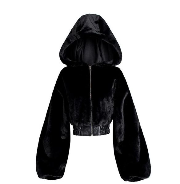 short high waist textured fur hooded jacket women's coat fashion personality autumn winter new european american street style, Black;brown
short high waist textured fur hooded jacket women's coat fashion personality autumn winter new european american street style, Black;brown