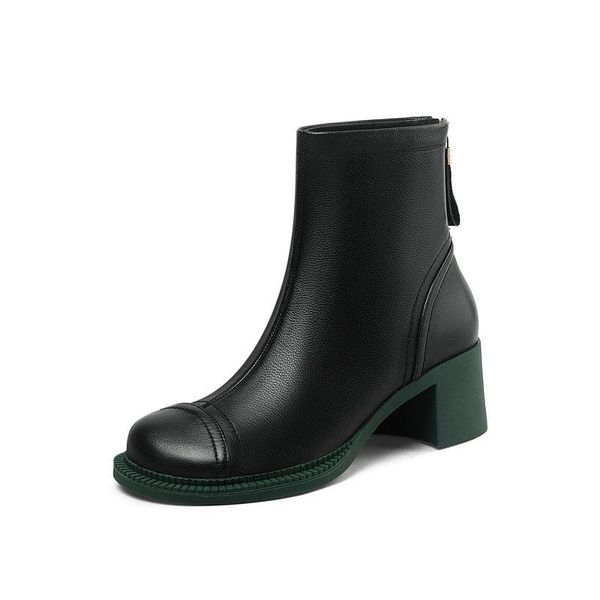 boots genuine leather ankle for women chunky high heels motorcycle shoes woman fashion zipper party winter, Black
boots genuine leather ankle for women chunky high heels motorcycle shoes woman fashion zipper party winter, Black