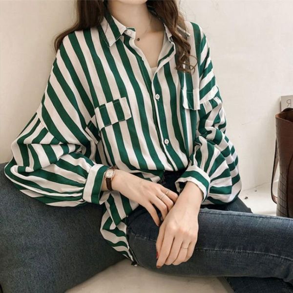 women's blouses & shirts women striped chiffon spring autumn korean loose plus size shirt office lady long sleeve turn-down collar blou, White
women's blouses & shirts women striped chiffon spring autumn korean loose plus size shirt office lady long sleeve turn-down collar blou, White