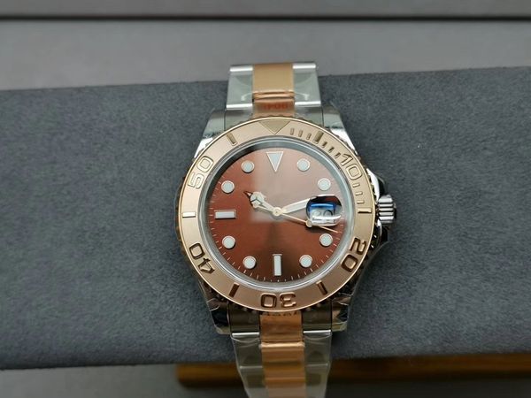 mens automatic mechanical watch 42mm stainless steel water proof watches sapphire adjustable wristwatches 104415 montre de luxe, Slivery;brown 
mens automatic mechanical watch 42mm stainless steel water proof watches sapphire adjustable wristwatches 104415 montre de luxe, Slivery;brown