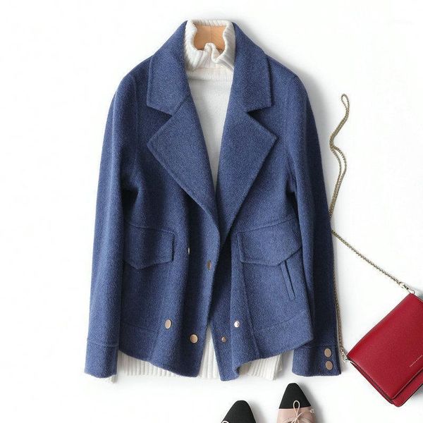women's wool & blends 2021 double sided cashmere coat blue color korean fashion soft style women's for winter outerwear1, Black
women's wool & blends 2021 double sided cashmere coat blue color korean fashion soft style women's for winter outerwear1, Black