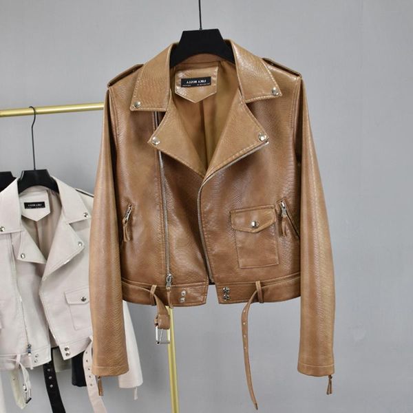 ftlzz women spring autumn new vintage faux leather jackets rivet zipper belt overcoat slim snake print motorcycle jacket, Black
ftlzz women spring autumn new vintage faux leather jackets rivet zipper belt overcoat slim snake print motorcycle jacket, Black