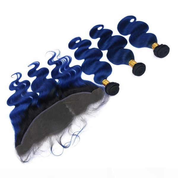 dark blue ombre peruvian human hair wefts with lace frontal closure 13x4 body wave #1b blue ombre virgin hair 3 bundles with frontal, Black;brown
dark blue ombre peruvian human hair wefts with lace frontal closure 13x4 body wave #1b blue ombre virgin hair 3 bundles with frontal, Black;brown