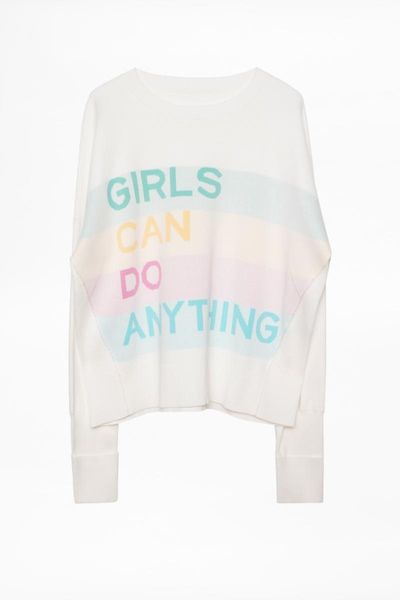 women's sweaters 2021 rainbow letter profile short knit sweater female cotton color age-old girl lazy wind, White;black
women's sweaters 2021 rainbow letter profile short knit sweater female cotton color age-old girl lazy wind, White;black