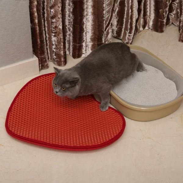 

cat beds & furniture anti-slip catcher mat eva pet cats bowl cleaning pads litter holder waterproof double kitten trapper for gatos