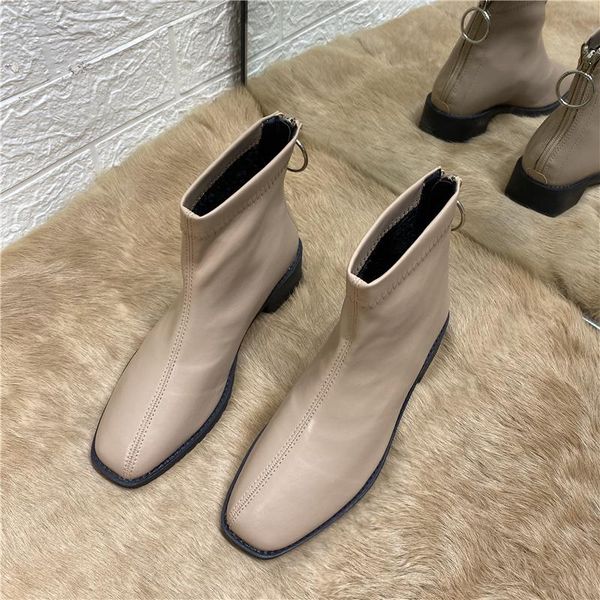 deat 2020 new spring autumn fashion casual round toe solid color leather single shoes women short cool boots sf615, Black
deat 2020 new spring autumn fashion casual round toe solid color leather single shoes women short cool boots sf615, Black