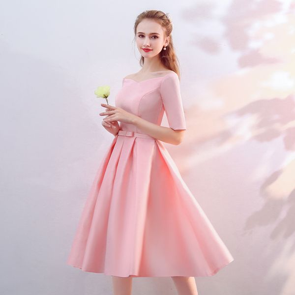 vestido de noiva new pink bridesmaid dress tea length satin v neck elegant prom graduation party formal gown custom colors, White;pink
vestido de noiva new pink bridesmaid dress tea length satin v neck elegant prom graduation party formal gown custom colors, White;pink