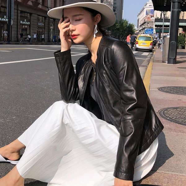 women 2020 sheepskin genuine short slim motorcycle real leather jacket chaqueta mujer ot1228 yy6221, Black
women 2020 sheepskin genuine short slim motorcycle real leather jacket chaqueta mujer ot1228 yy6221, Black