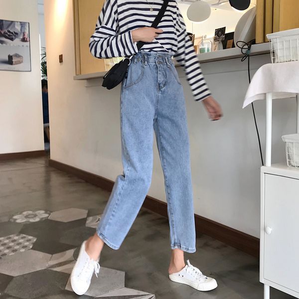 women's summer autumn fashion solid color loose high waist denim pants, Gray
women's summer autumn fashion solid color loose high waist denim pants, Gray