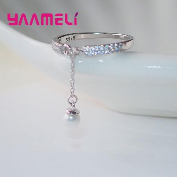 cluster rings 925 sterling silver cz diamond pearl ring with chain tassel stylish jewelry fashion wedding engagement accessories bague, Golden;silver
cluster rings 925 sterling silver cz diamond pearl ring with chain tassel stylish jewelry fashion wedding engagement accessories bague, Golden;silver