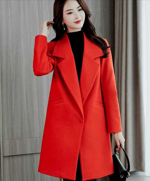 women's autumn winter red pure color coat female vintage loose slim casual outware chic long sleeve blouse tb3224, Black
women's autumn winter red pure color coat female vintage loose slim casual outware chic long sleeve blouse tb3224, Black