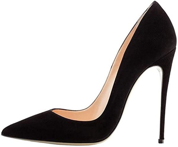 women's shoes big size high heels stiletto shoes solid pointed toe pumps suede for party, Black
women's shoes big size high heels stiletto shoes solid pointed toe pumps suede for party, Black