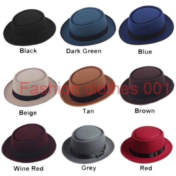classic felt pork pie porkpie hat cap upturn short brim black ribbon band, Blue;gray
classic felt pork pie porkpie hat cap upturn short brim black ribbon band, Blue;gray