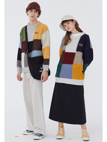 men's sweaters fashion color block patchwork knitted streetwear men women hip hop casual harajuku pullover knitwear outwear male1, White;black
men's sweaters fashion color block patchwork knitted streetwear men women hip hop casual harajuku pullover knitwear outwear male1, White;black