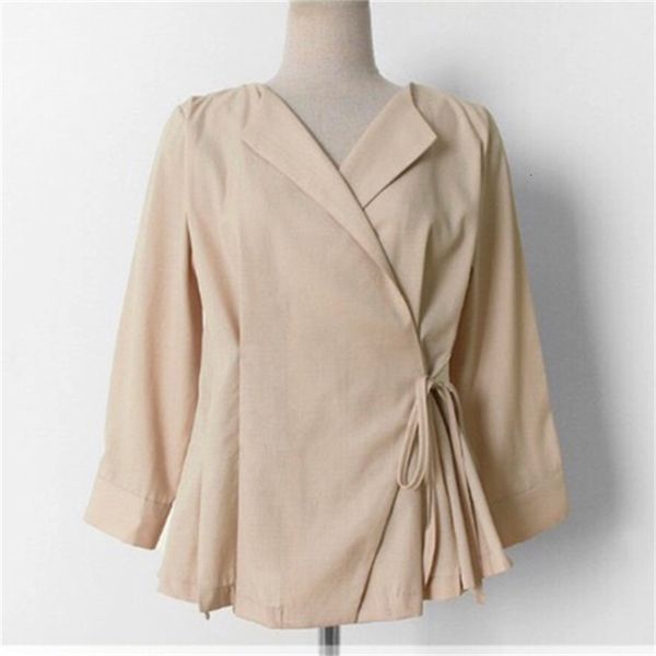 2021 new vintage french style women's solid shirts low-necked lace up to female blouse thin waist nine quarters chiffon spring shirt gt, White
2021 new vintage french style women's solid shirts low-necked lace up to female blouse thin waist nine quarters chiffon spring shirt gt, White