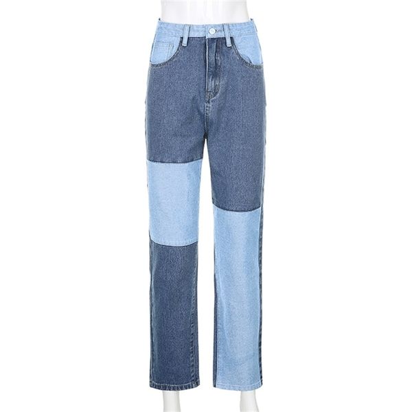 women fashion patchwork jeans casual matching color block straight-leg slim jeans pants loose soft jeans femme f fast ship 201223, Blue
women fashion patchwork jeans casual matching color block straight-leg slim jeans pants loose soft jeans femme f fast ship 201223, Blue