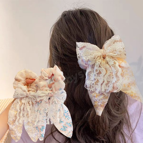 lace printed floral hair ties woman rubber band bowknot scrunchie women hair accessories ribbon ponytail holders, Slivery;white
lace printed floral hair ties woman rubber band bowknot scrunchie women hair accessories ribbon ponytail holders, Slivery;white