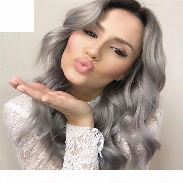new arrival 1b grey ombre hair wig body wave hair full lace wig silver grey 2 color lace front wig, Black;brown
new arrival 1b grey ombre hair wig body wave hair full lace wig silver grey 2 color lace front wig, Black;brown
