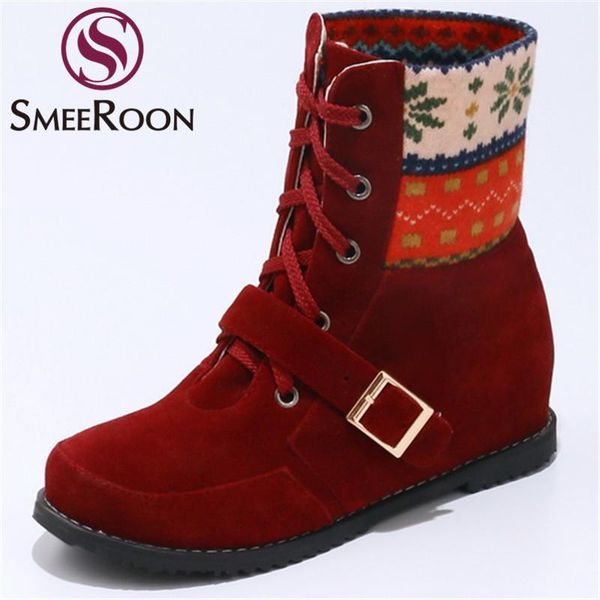 boots smeeroon 2021 ethnic style winter buckle height increasing lace up ankle woman restoring ladies women's shoes1, Black
boots smeeroon 2021 ethnic style winter buckle height increasing lace up ankle woman restoring ladies women's shoes1, Black
