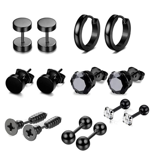 7 pairs/set stainless steel punk earrings hip hop rock gothic ear studs, Golden;silver
7 pairs/set stainless steel punk earrings hip hop rock gothic ear studs, Golden;silver
