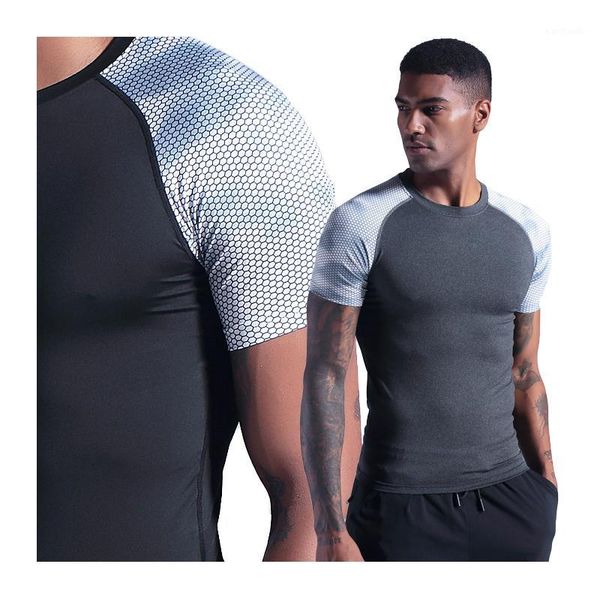 running jerseys gym compression t men tight print movement short sleeve quick dry breathable shirts patchwork training, Black;blue
running jerseys gym compression t men tight print movement short sleeve quick dry breathable shirts patchwork training, Black;blue
