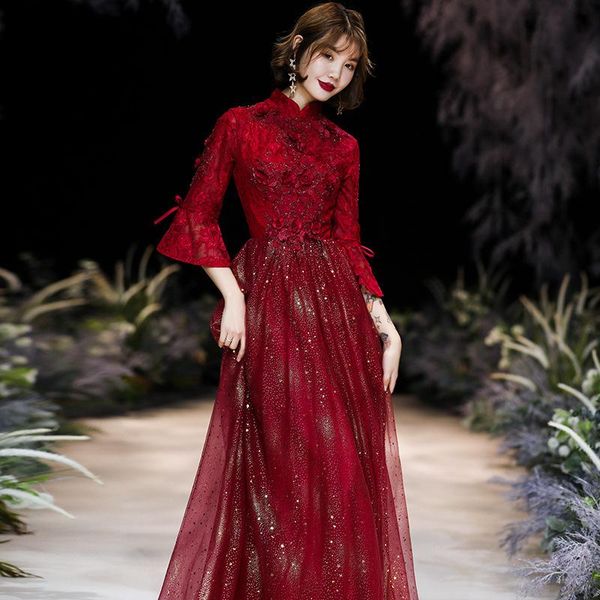 ethnic clothing exquisite flower bride weddingdress romantic lace evening dress bling sequins chinese flare sleeve banquet xs-3xl, Red
ethnic clothing exquisite flower bride weddingdress romantic lace evening dress bling sequins chinese flare sleeve banquet xs-3xl, Red