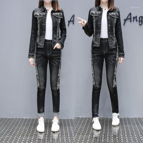 european 2020 spring autumn new fashion heavy industry beaded denim jacket small feet jeanswo piece set women tide jfmhrx1, White
european 2020 spring autumn new fashion heavy industry beaded denim jacket small feet jeanswo piece set women tide jfmhrx1, White