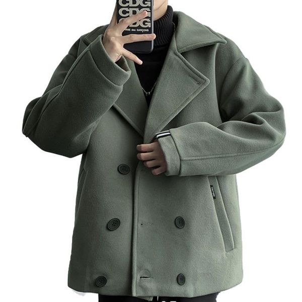 men's wool & blends autumn and winter short woolen double breasted overcoat trend korean windbreaker coat men versatile, Black
men's wool & blends autumn and winter short woolen double breasted overcoat trend korean windbreaker coat men versatile, Black