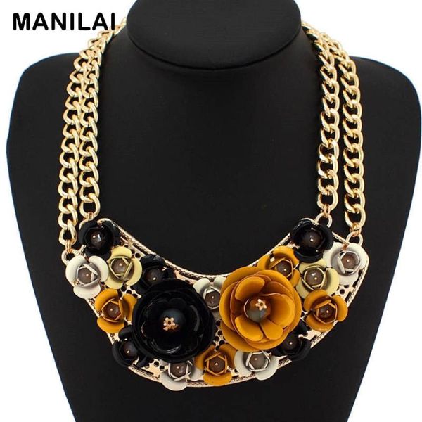 manilai exaggerate design fashion collars multicolor spray paint metal flower statement necklaces women luxury jewelry, Golden;silver
manilai exaggerate design fashion collars multicolor spray paint metal flower statement necklaces women luxury jewelry, Golden;silver