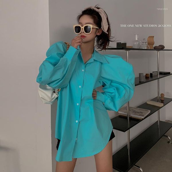 2020 new autumn women fashion oversized shirts female long sleeve loose causal solid chic korean styles design blouses w1231, White
2020 new autumn women fashion oversized shirts female long sleeve loose causal solid chic korean styles design blouses w1231, White