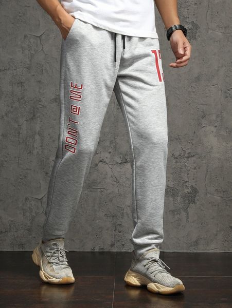 men slogan graphic drawstring waist sweatpants q6cl#, Black 
men slogan graphic drawstring waist sweatpants q6cl#, Black