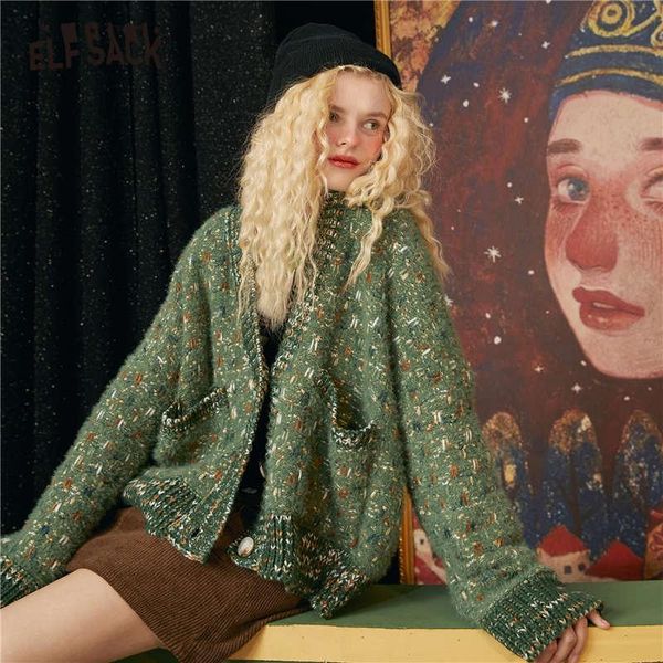 elfsack green bright silk wire chic button knitted casual women cardigan,2021 autumn elf fashion korean female daily vintage top, White
elfsack green bright silk wire chic button knitted casual women cardigan,2021 autumn elf fashion korean female daily vintage top, White