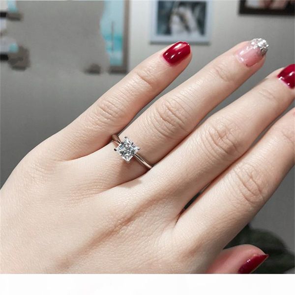 classic real solid 925 sterling silver ring 2ct princess-cut sona diamond wedding jewelry rings engagement for women, Golden;silver
classic real solid 925 sterling silver ring 2ct princess-cut sona diamond wedding jewelry rings engagement for women, Golden;silver