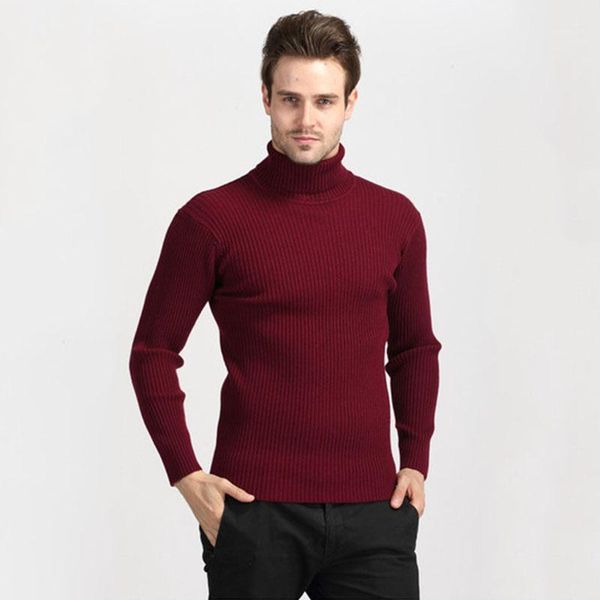 casual fashion turtleneck sweater men's pullover 2020 winter new solid long sleeve wool men knit sweater streetwear joker 1, White;black