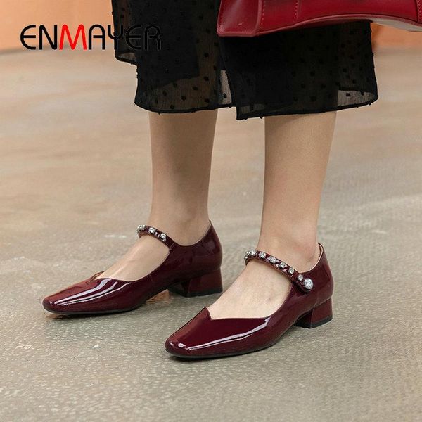 enmayer 2020 round toe buckle strap mary janes party fashion women heels genuine leather square heel crystal womens shoes 34-39, Black
enmayer 2020 round toe buckle strap mary janes party fashion women heels genuine leather square heel crystal womens shoes 34-39, Black