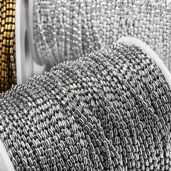 2m lot 1.5mm gold bulk copper cylindrical bead chain bamboo chains for diy necklace bracelet jewelry making supplies h jllucr, Silver 
2m lot 1.5mm gold bulk copper cylindrical bead chain bamboo chains for diy necklace bracelet jewelry making supplies h jllucr, Silver