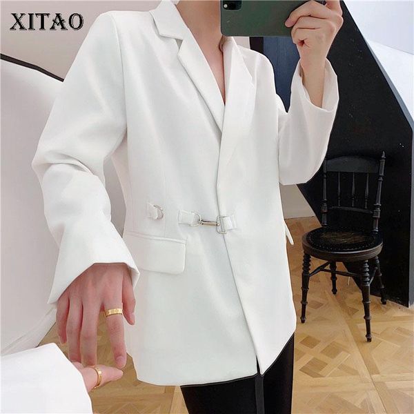 xitao single button blazer fashion new women 2021 autumn elegant goddess fan full sleeve pocket minority loose coat zp3424, White;black
xitao single button blazer fashion new women 2021 autumn elegant goddess fan full sleeve pocket minority loose coat zp3424, White;black