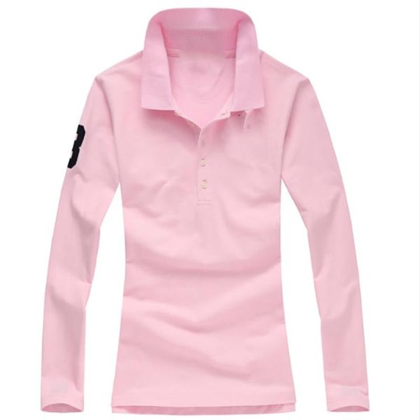 top quality новых женщин big лошадь с длинным рукавом рубашки 100% хлопок casual solid ralp lady тройники мода femme, White
top quality новых женщин big лошадь с длинным рукавом рубашки 100% хлопок casual solid ralp lady тройники мода femme, White