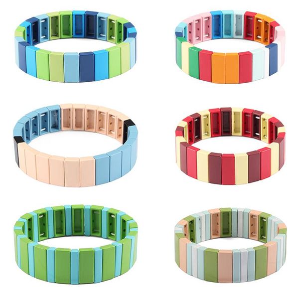 boho enamel tile bracelet set rainbow colorful combo stackable tile bead bracelet colorblock beaded stretchy gift, Black
boho enamel tile bracelet set rainbow colorful combo stackable tile bead bracelet colorblock beaded stretchy gift, Black
