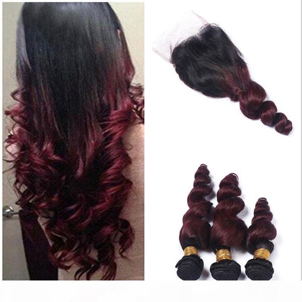 burgundy ombre brazilian loose wave human hair 3 bundles with 1pc lace closure brazilian virgin hair extensions 99j ombre hair wit closure, Black;brown
burgundy ombre brazilian loose wave human hair 3 bundles with 1pc lace closure brazilian virgin hair extensions 99j ombre hair wit closure, Black;brown