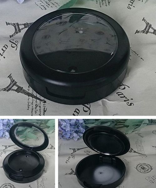 storage bottles & jars 46mm matte black double layer eyeshadow box, with mirror packaging bottle for eye shadow case plastic jar,cosmetic co