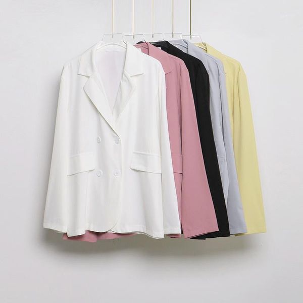 women's suits & blazers women office lady coat korean style double breated jackets female 2021 summer autumn fashion elegant coats lady, White;black
women's suits & blazers women office lady coat korean style double breated jackets female 2021 summer autumn fashion elegant coats lady, White;black