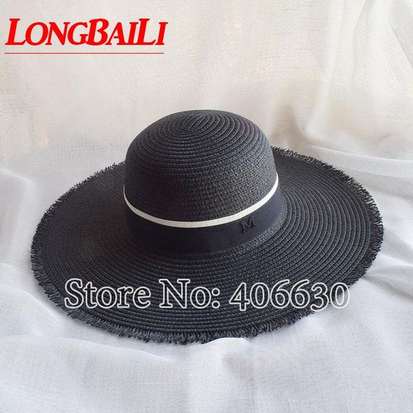 wide brim hats summer black straw beach for women large sun female floppy swds014, Blue;gray
wide brim hats summer black straw beach for women large sun female floppy swds014, Blue;gray