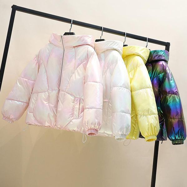 women's down & parkas brilliant color gloss women hooded padded coat loose zipper pocket female short jacket xhy20210929, Black
women's down & parkas brilliant color gloss women hooded padded coat loose zipper pocket female short jacket xhy20210929, Black