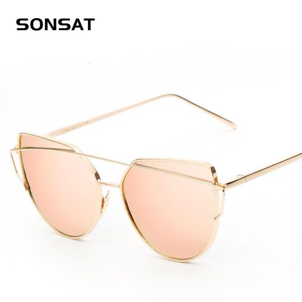 sunglasses cat eye women 2021 brand design mirror flat rose gold vintage cateye fashion sun glasses lady eyewear uv400, White;black
sunglasses cat eye women 2021 brand design mirror flat rose gold vintage cateye fashion sun glasses lady eyewear uv400, White;black