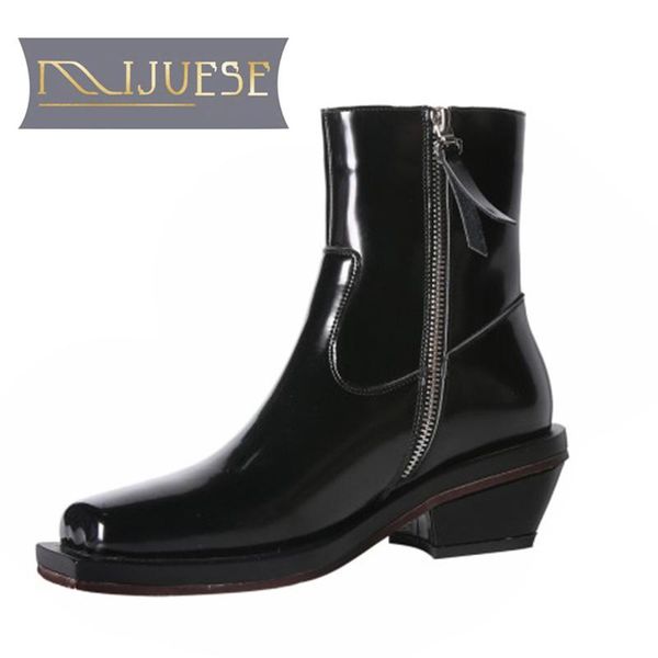 boots mljuese 2021 women soft ankle cow leather zippers winter short plush square toe high heels, Black
boots mljuese 2021 women soft ankle cow leather zippers winter short plush square toe high heels, Black