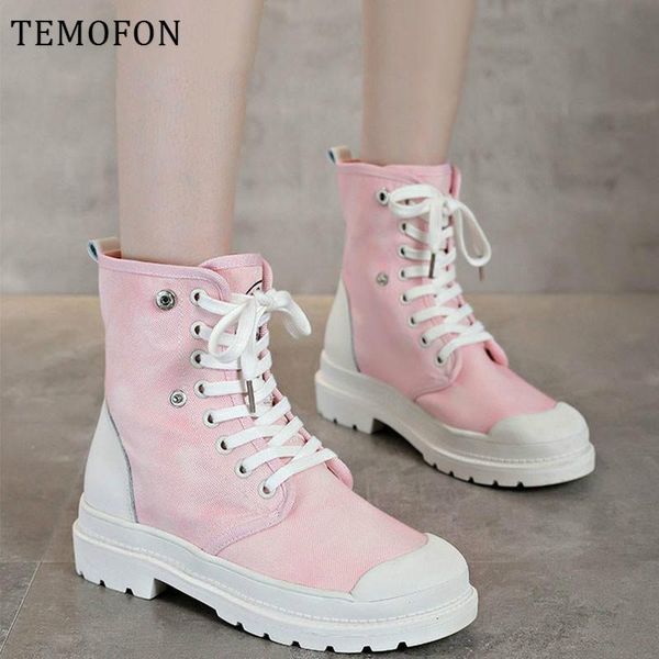 temofon women's boots white boots for women classic canvas shoes lace up chunky autumn winter botines mujer hvt1374, Black
temofon women's boots white boots for women classic canvas shoes lace up chunky autumn winter botines mujer hvt1374, Black